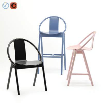 北欧单人椅吧组合